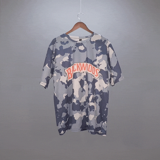 Blue Camo Backwoods Spellout Tee