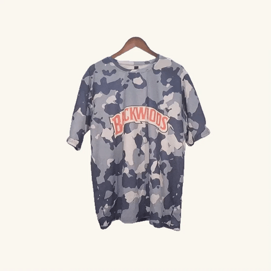 Blue Camo Backwoods Spellout Tee
