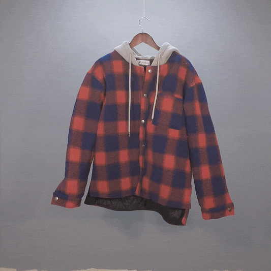 M+ Studios Hooded Flannel Jacket