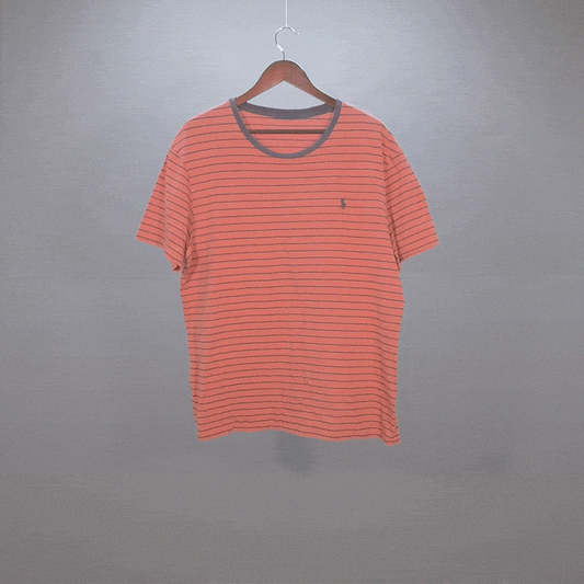 Red/Navy Striped Polo Tee
