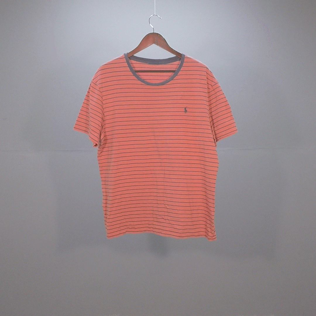 Red/Navy Striped Polo Tee