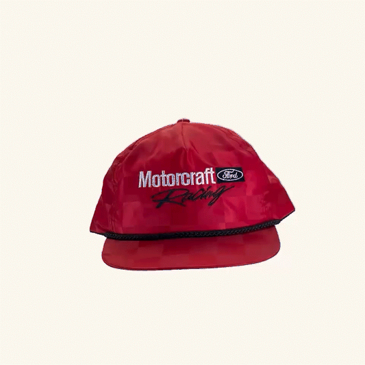 Ford Motorcraft Racing Checkered Trucker Hat w/ Rope Brim