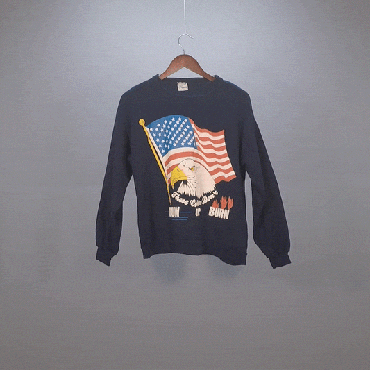 Vintage Made in USA "These Colors Don't Run or Burn" Graphic Sweater